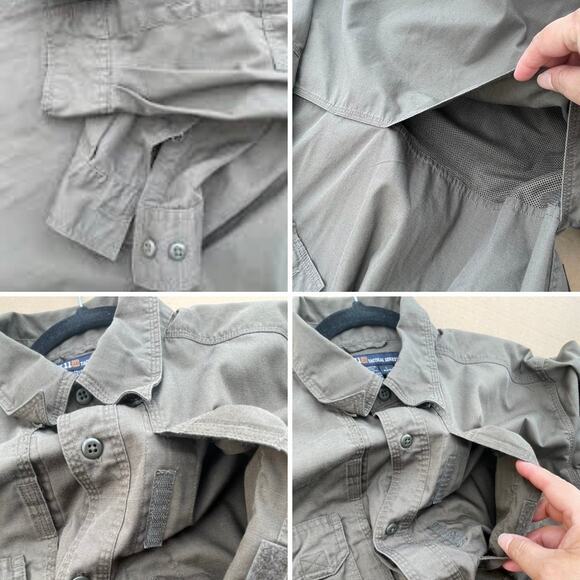 gorpcore athleisure outdoorsy 5.11 Tactical Long sleeve button Shirt Mens large - Picture 6 of 12